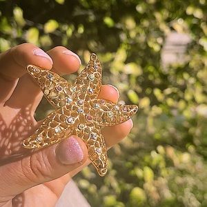 Vintage Rhinestone Starburst Brooch
